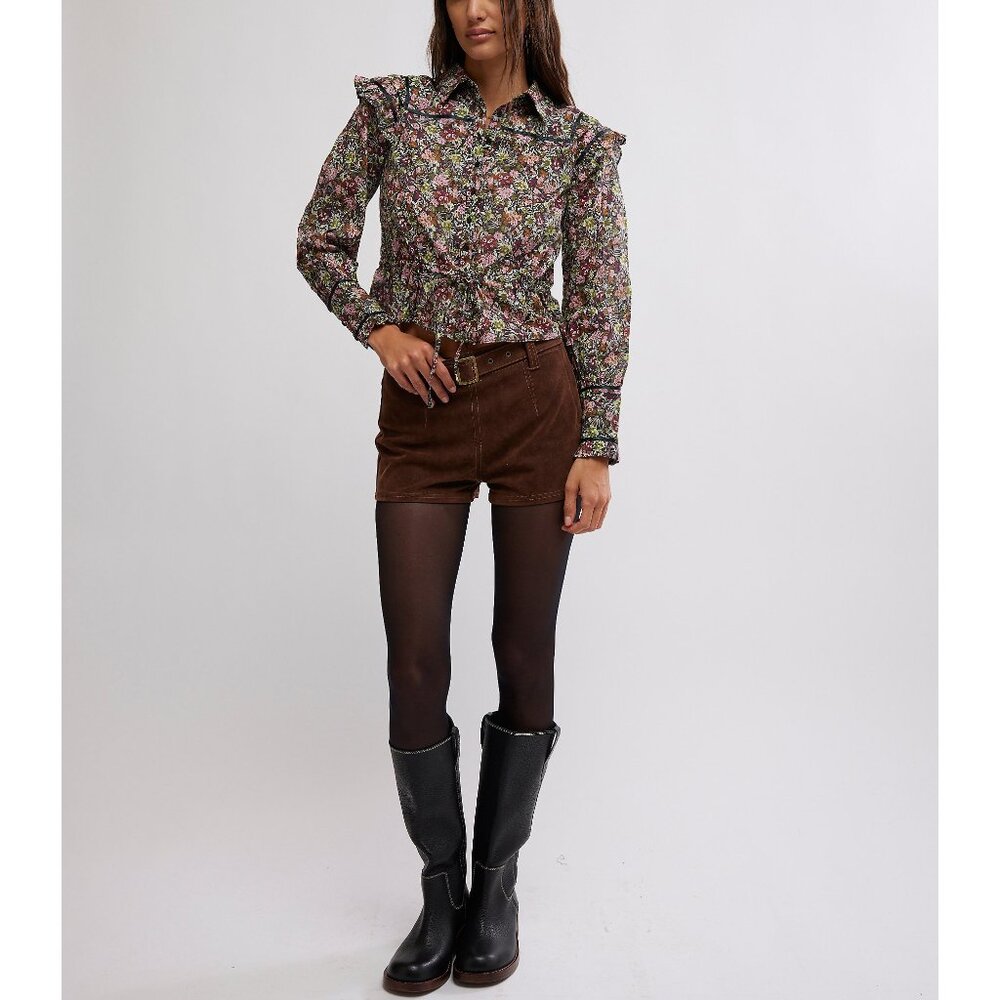 🎉LAST CHANCE🎉 FREE PEOPLE Printed Daybreak Blouse / Black Combo - Picture 11 of 12